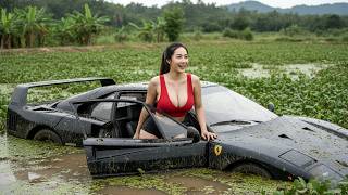 Genius Girl Restores a Mysterious Supercar Found in Mud – Is This Really a Ferrari F40 1987?