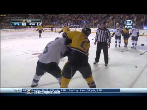 Barret Jackman vs Matt Hendricks Oct 26, 2013