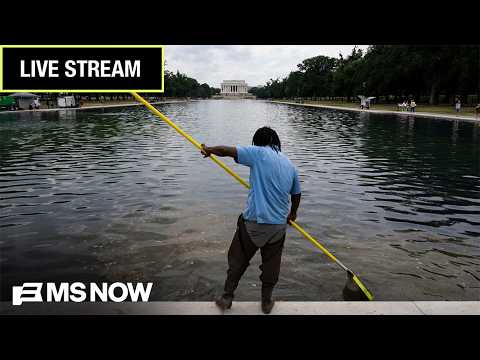 LIVE: See Trump’s Reflecting Pool DISASTER as crews race to fix MESS