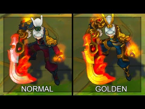 All Golden Chroma Skins Comparison Ashe Riven Katarina Garen Caitlyn Corki Sona (League of Legends)