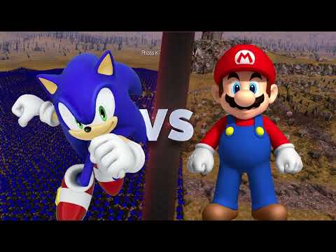10,000 Sonic's VS 10,000 Mario's EPIC BATTLE SIMULATOR