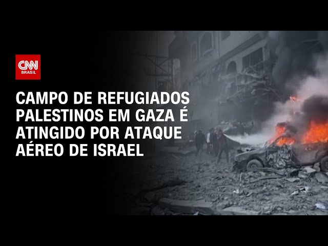 Campo de refugiados palestinos em Gaza é atingido por ataque aéreo de Israel