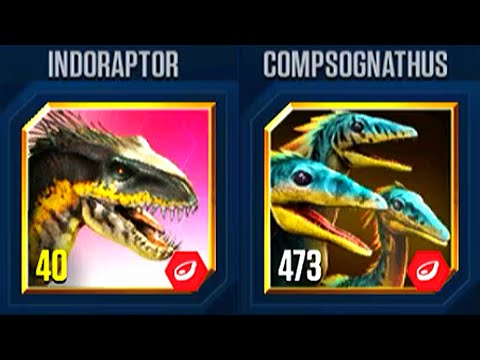 BATTLE VIP INDORAPTOR VS COMPSOGNATHUS | JURASSIC WORLD THE GAME