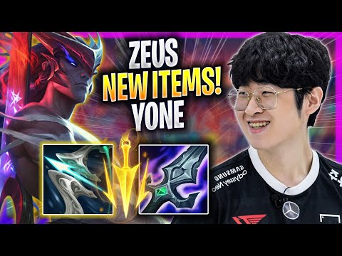 ZEUS TRIES YONE WITH NEW ITEMS! - T1 Zeus Plays Yone TOP vs Sion! | Season 2023