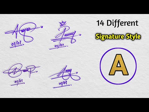 12 Creative signature using only letter A || A letter stylish signature ideas