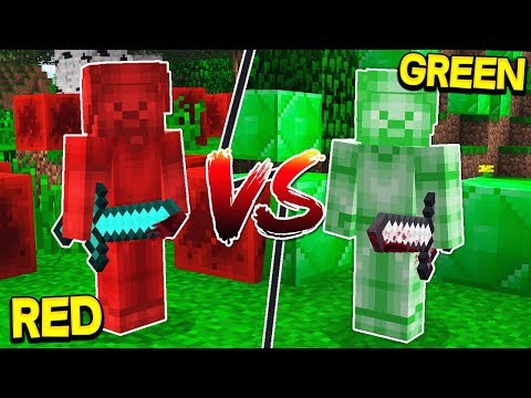 RED STEVE VS GREEN STEVE! - MINECRAFT