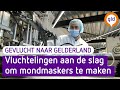 Vluchtelingen maken mondmaskers én krijgen scholing - Gevlucht naar Gelderland