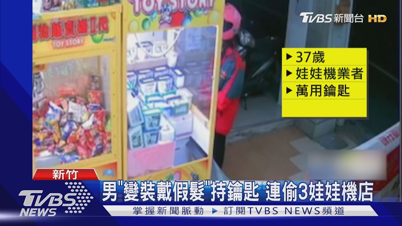 男「變裝戴假髮」躲查緝!同業持萬用鑰匙 連偷2娃娃機店
