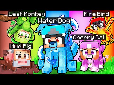 10 Friends on One Elemental Pet Block in Minecraft!