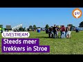 Steeds meer trekkers komen naar boerenprotest in Stroe | LIVESTREAM