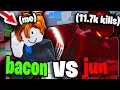 BACON Hunts Down TOXIC Pro Tryhards With INSANE JUN Skills Legends Battlegrounds