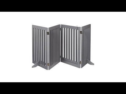 Graues Absperrgitter mit Tür 4-teilig Grau - Holzwerkstoff - 207 x 70 x 30 cm