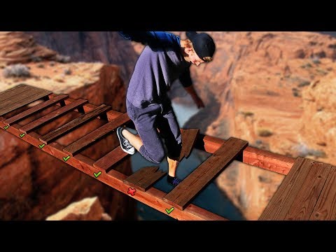 DONT Fall through the Trap Door Bridge!!