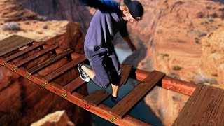 DONT Fall through the Trap Door Bridge!!