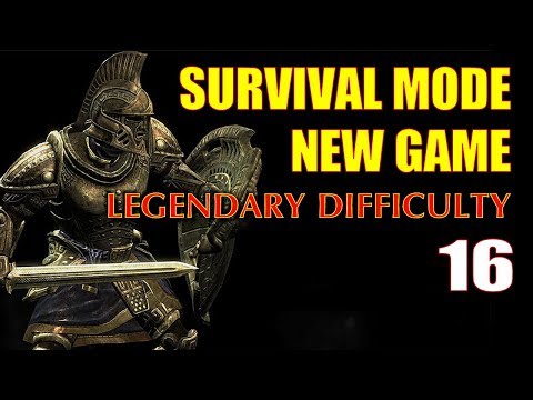 Skyrim SURVIVAL MODE Walkthrough Legendary Part 16 - Battling Bandits at the Lord Stone
