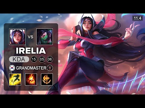 T1 Faker Irelia Mid vs Akali - KR Grandmaster Patch 11.4