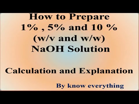 How to prepare 1% sodium hydroxide (NaOH), 5% NaOH, 10% NaOH solutions: Calculation and Explanation