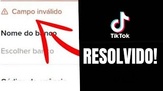 CAMPO INVLIDO EMAIL TIKTOK - ENTENDA COMO RESOLVER - EMAIL INVLIDO TIKTOK
