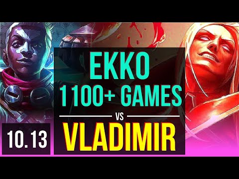 EKKO vs VLADIMIR (MID) | 1.8M mastery points, 1100+ games, KDA 8/1/3 | NA Grandmaster | v10.13