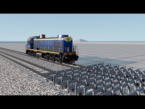 Trains vs Numerous Guardrails ___ BeamNG Drive !!!