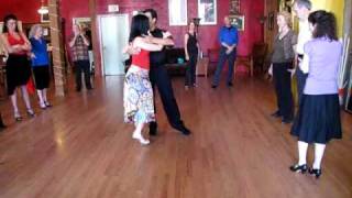 Tango step   Teaching Romantic Style Step   Oscar Mandagaran  & Georgina Vargas