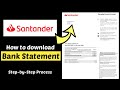 Santander Bank account Statement Download CSV | Santander Account Transaction History