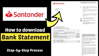 Santander Bank account Statement Download CSV | Santander Account Transaction History