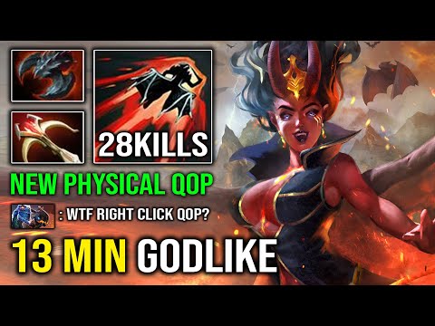 13MIN GODLIKE Physical Queen of Pain +62K Damage 1v5 Unkillable with Satanic Daedalus Dota 2