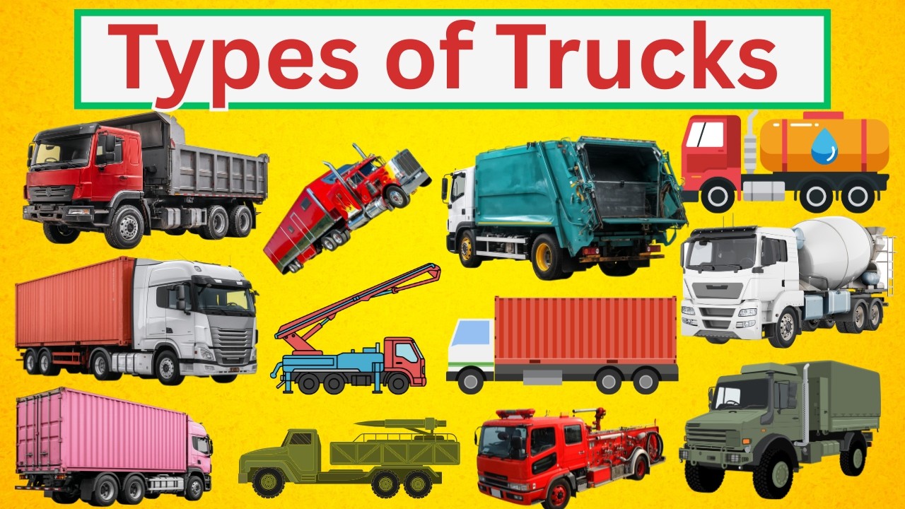 Types of Trucks for Kids | 75 Truck Names with Pictures | Vehicle Learning Video