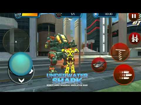 Underwater Shark Robot Hero Warrior Simulator War Video