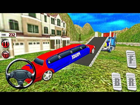 US Police Limo Car Transporter - Offroad Multi Trailer Truck Driving #2 - Android Gameplay