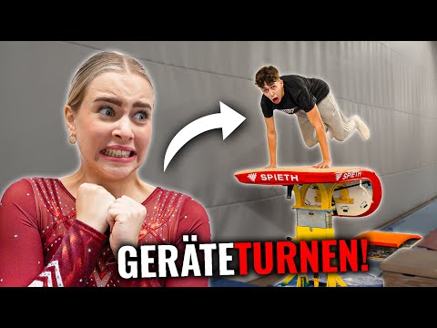 MY FRIEND IS TRYING GYMNASTICS!😳 (fail...) - Itsmisabell