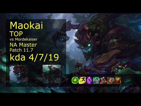 Maokai vs Mordekaiser Top - NA Master 4/7/19 Patch 11.7 Gameplay