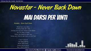Novastar - Never Back Down - Lyric Video + Traduzione Italiano