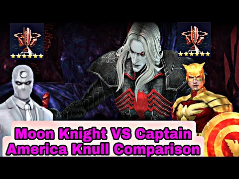 Moon Knight VS Captain America New Uniform Knull Comparison With Obelisk 2021 - Marvel Future Fight