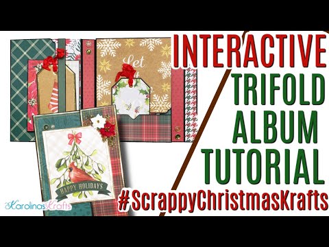 Happy Holidays Folio Album TUTORIAL w/ Cardstock, @letsgetscrappy2654 Collab #ScrappyChristmasKrafts