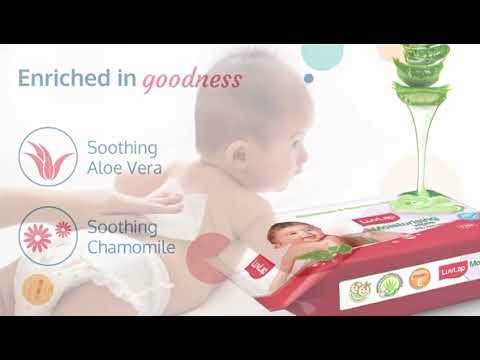 LuvLap Paraben Free wipes for baby with Aloe Vera, with Lid (Pack of 12)