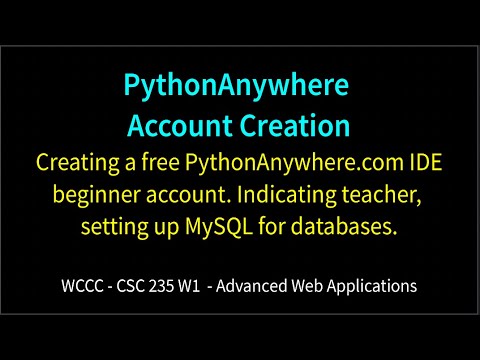 Pythonanywhere Create Account