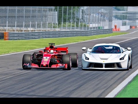 Ferrari F1 2018 vs La Ferrari with F1 Engine - Monza