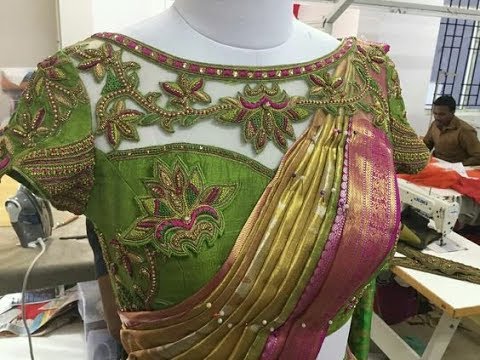 EPISODE=649New Heavy Work Bridal Pattu Saree Blouse Designs