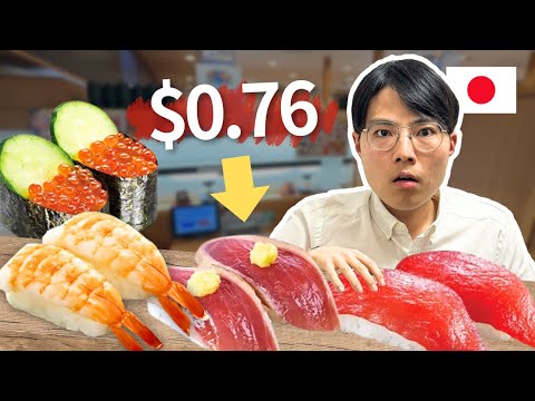 I Tried The CHEAPEST Sushi in Japan