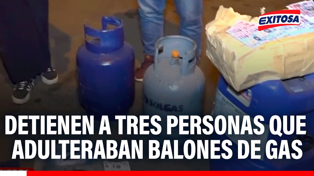 🔴🔵 PNP detiene a tres personas con cerca de 1800 balones de gas adulterados en Puente Piedra