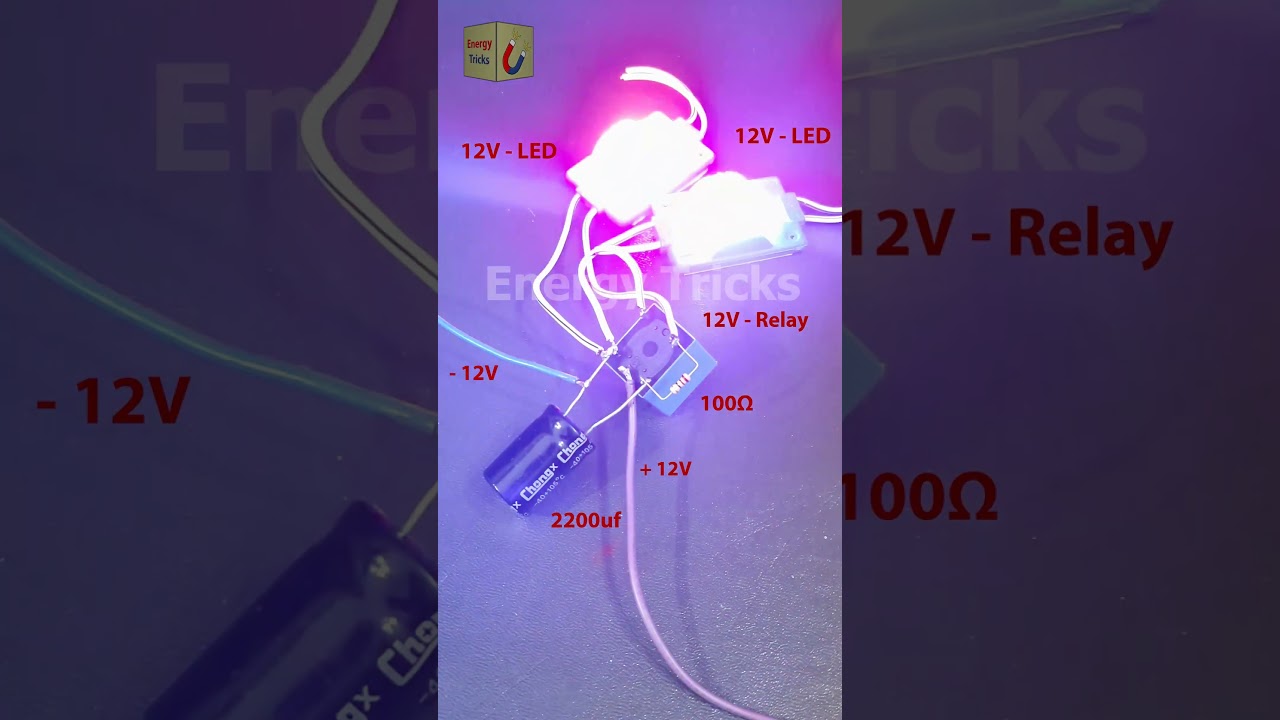 12V Dual LED Flasher Circuit Using Relay and Capacitor  Simple Electronics Project #shorts