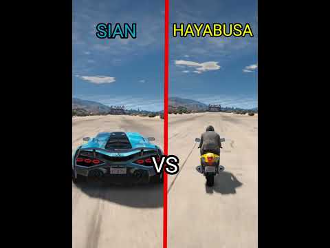 LAMBORGHINI SIAN VS SUZUKI HAYABUSA||GTA 5 #shorts