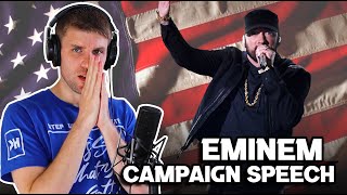 Rapper Reacts to EMINEM!! | CAMPAIGN SPEECH (HIS CRAZIEST SONG EVER?!)