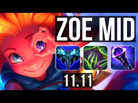 ZOE vs SYNDRA (MID) | Rank 5 Zoe, 1000+ games, 1.6M mastery, 12/4/13 | KR Challenger | v11.11