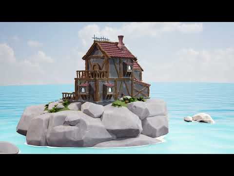 A stylized merchant's house on the island | Unreal engine 5 environmental concept | Game Art