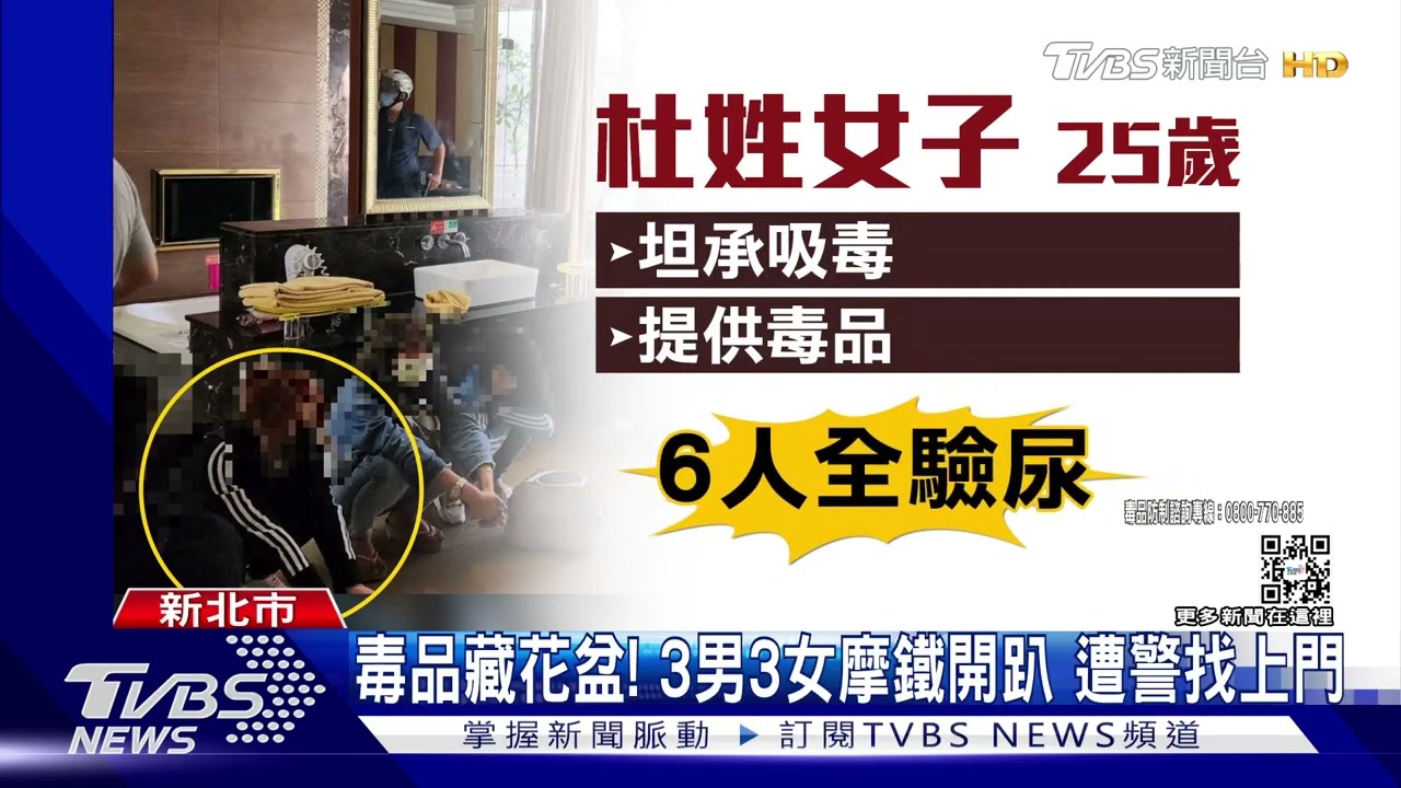 公共電話報案「有人遭囚」警赴摩鐵救援　3男3女開毒趴遭逮
