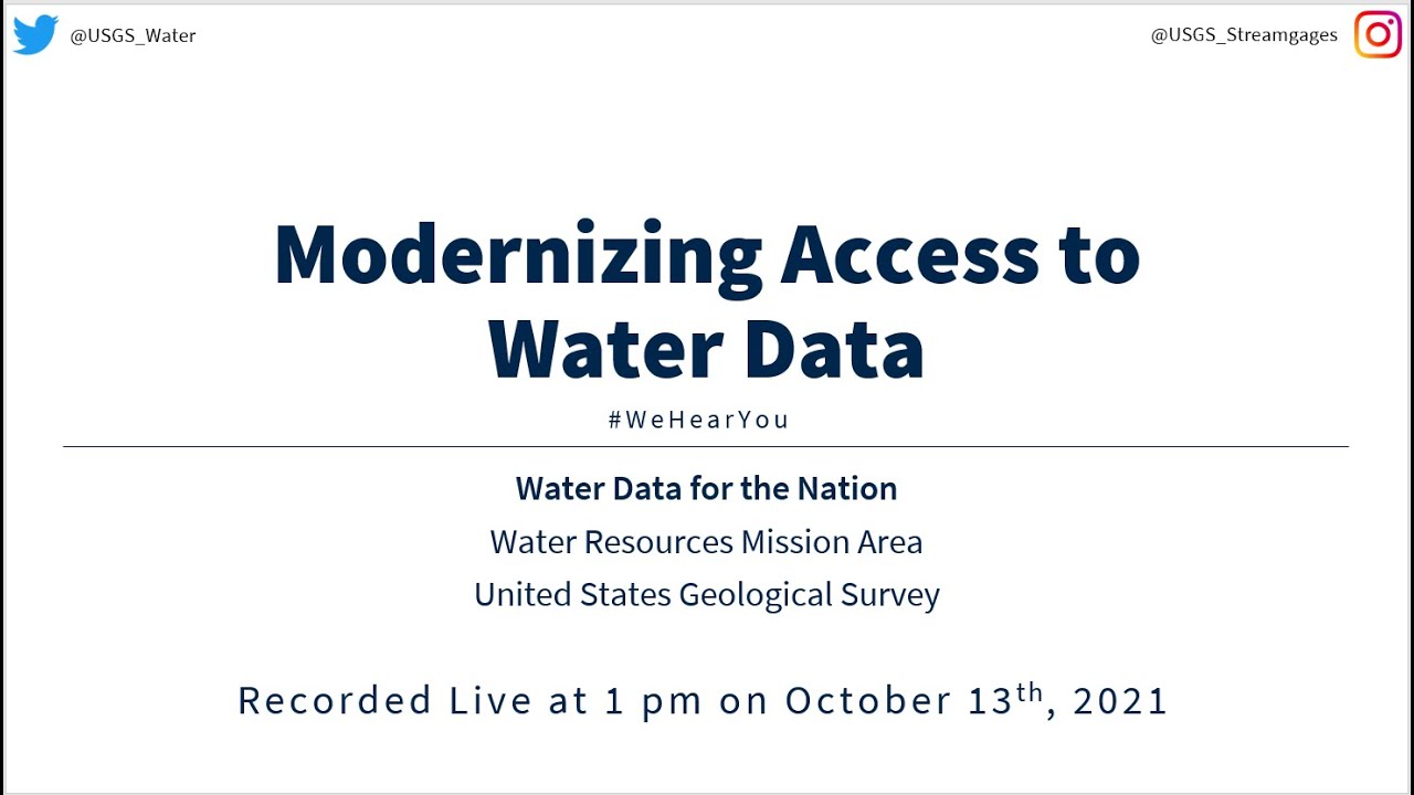 Public Webinar — Modernizing How You Access Water Data