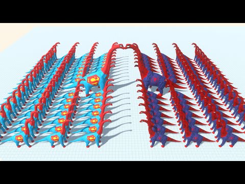 ALL SUPERMAN BRACHIOSAURUS vs SPIDERMAN BRACHIOSAURUS DEATH RUN - Animal Revolt Battle Simulator